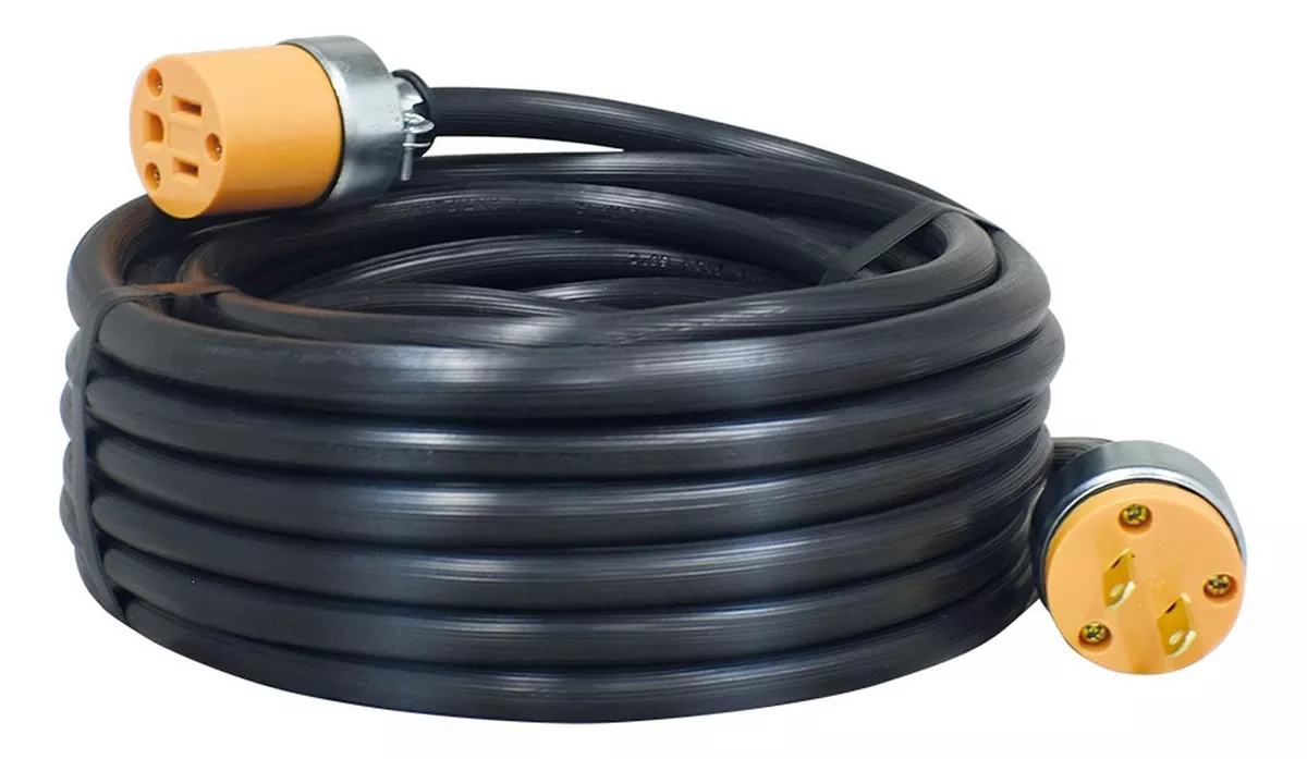 Extensión Uso Rudo Multicontactos 15 Metros Calibre 12 Color Negro