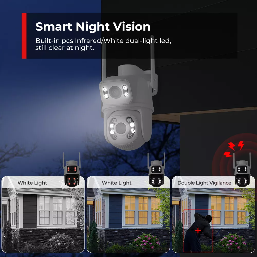 Cámara de Seguridad Inalámbrica ANBERX A8BQ Wireless 8MP Con Visión Nocturna Negro/Blanco