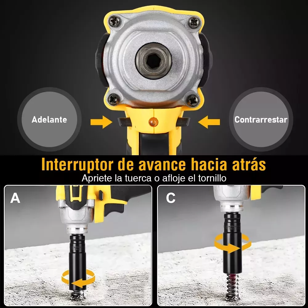 Llave De Impacto 1/2 Inalámbrica Eléctrica Con 2 Baterías