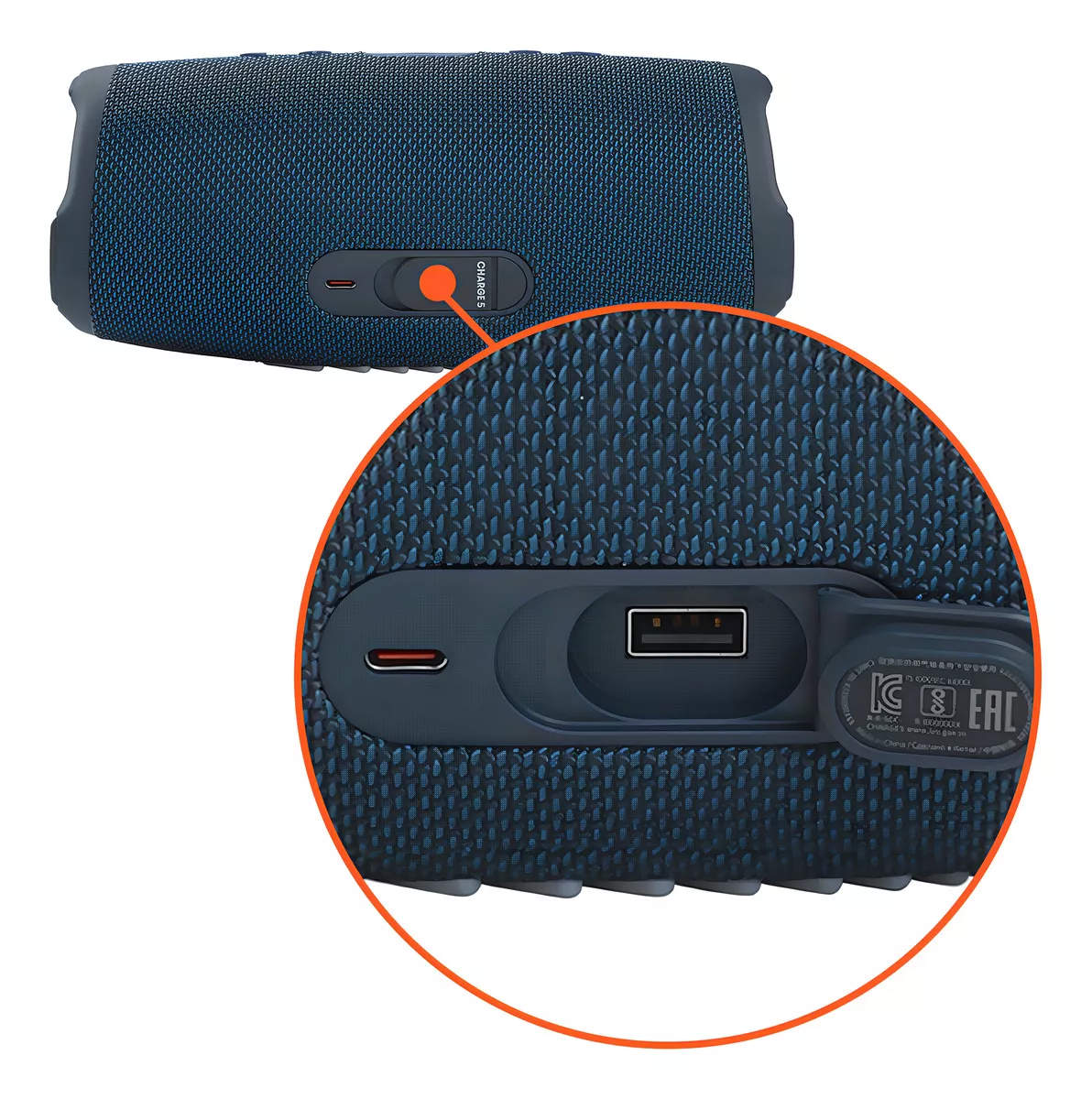 Bocina JBL Charge 5 JBLCHARGE5 portátil con bluetooth waterproof blue 110V/220V