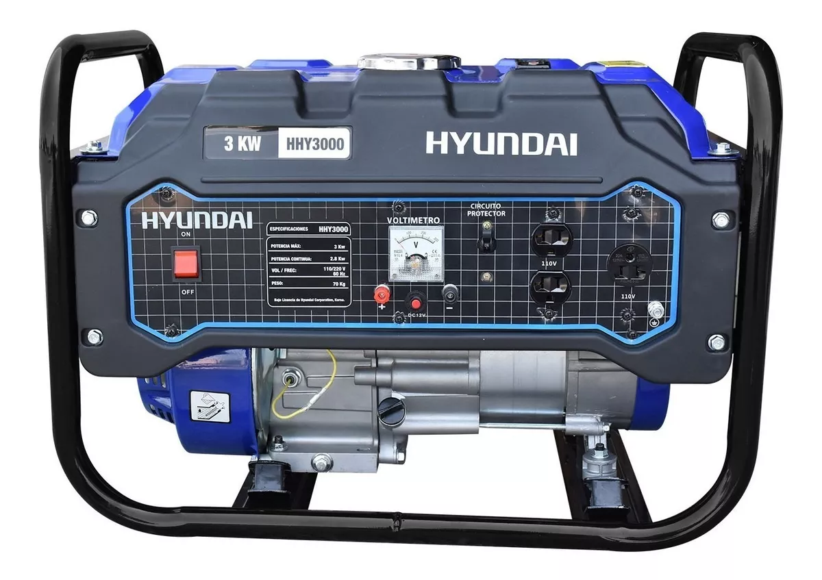 Generador Gasolina Bifásico Portatil 3.0 Kw Hhy3000 Hyundai