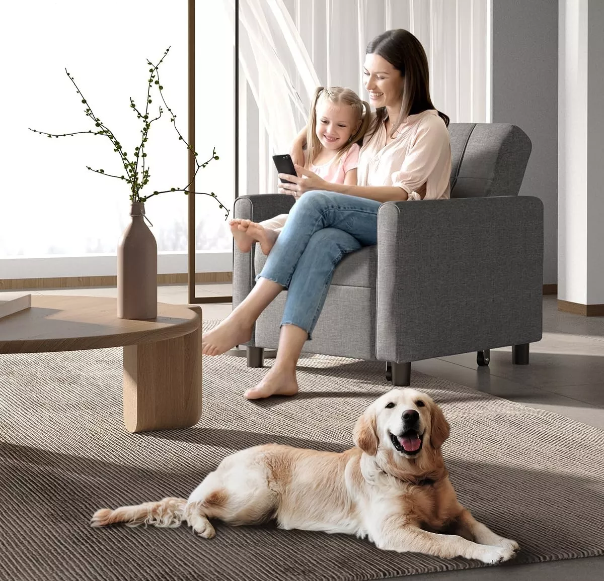 Porik Sofá Cama Sillón Reclinable Convertible 3 En 1