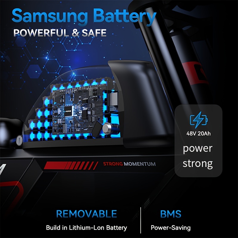 Osoeri Bicicleta eléctrica de llanta ancha de 20 x 4 para adultos, motor BAFANG de 750 W, batería de 48 V 20 AH/40 AH, frenos de disco hidráulicos, amortiguador doble, bicicleta eléctrica de montaa Shimano de 20 mph de 7 velocidades ZM