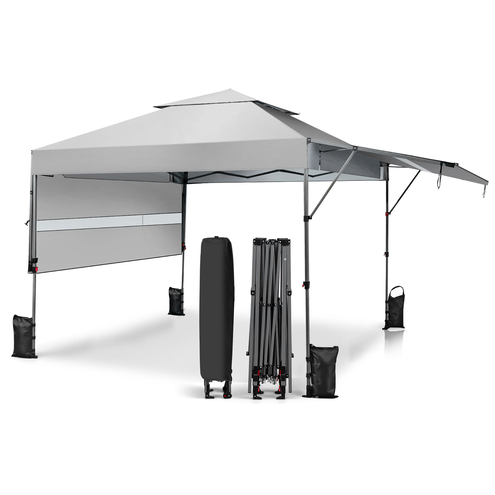 Toldo emergente instantáneo para exteriores Costway de 10'x17,6', toldos dobles ajustables