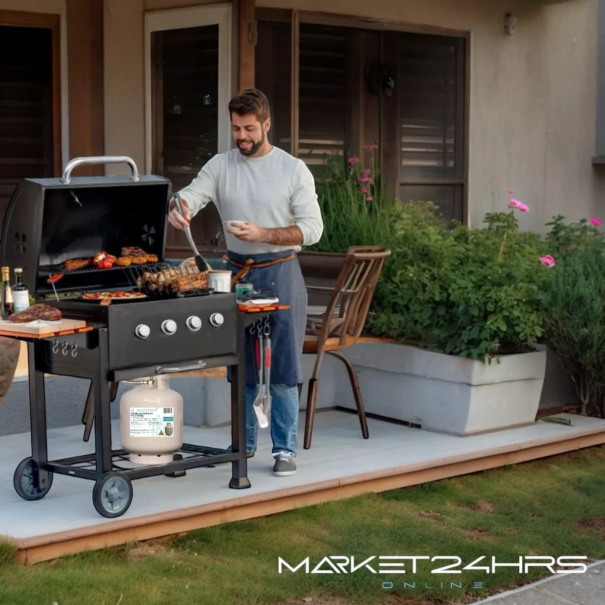 Tanque Cilindro De Gas Lp Vacío Con Regulador Y Manguera 2mt