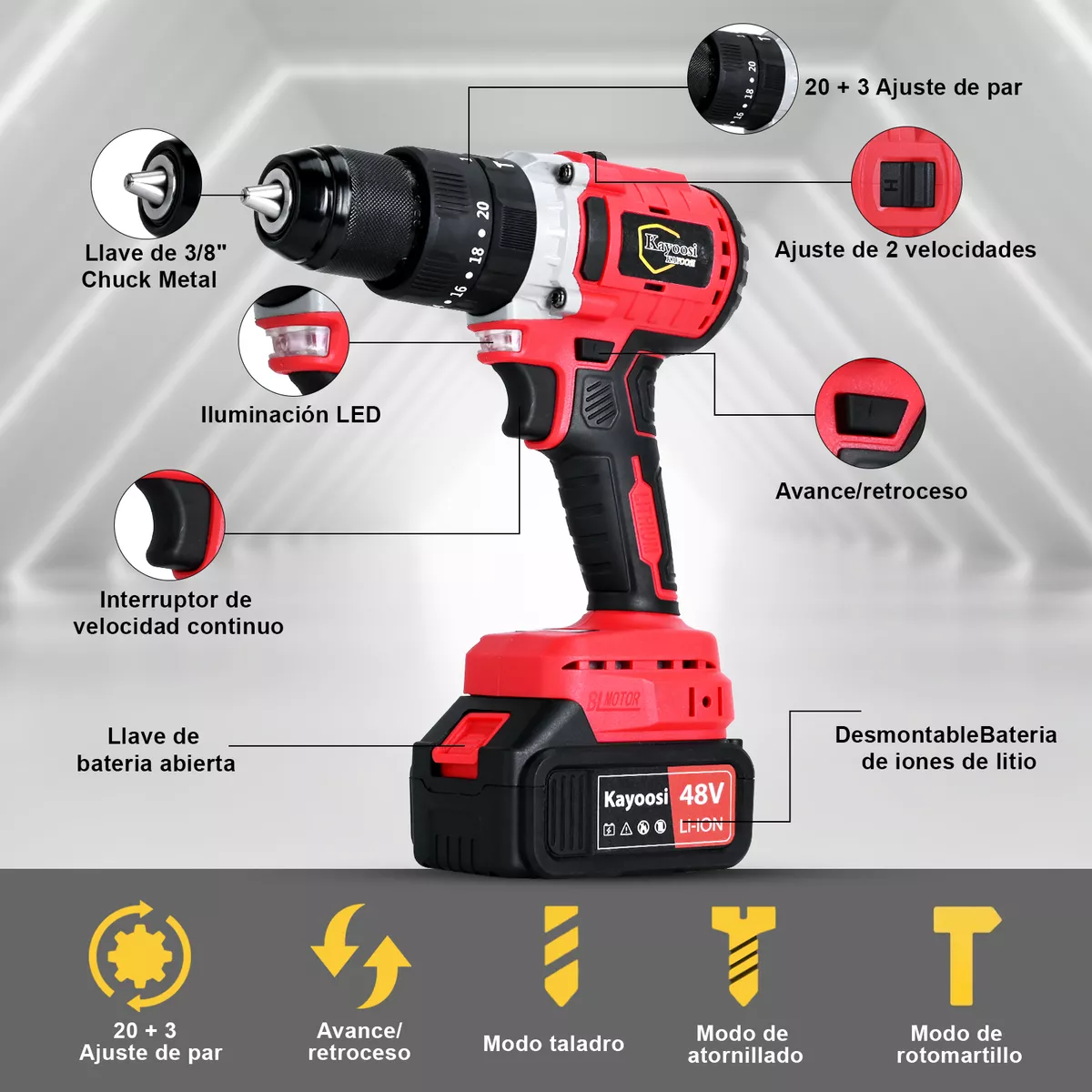 Taladros Inalambrico,esmeril Angular Y Llave Electrica 3pzs