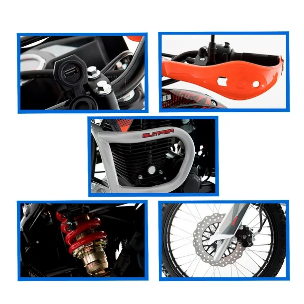 Motocicleta DM250 NEGRO NARANJA ITALIKA Doble Propósito