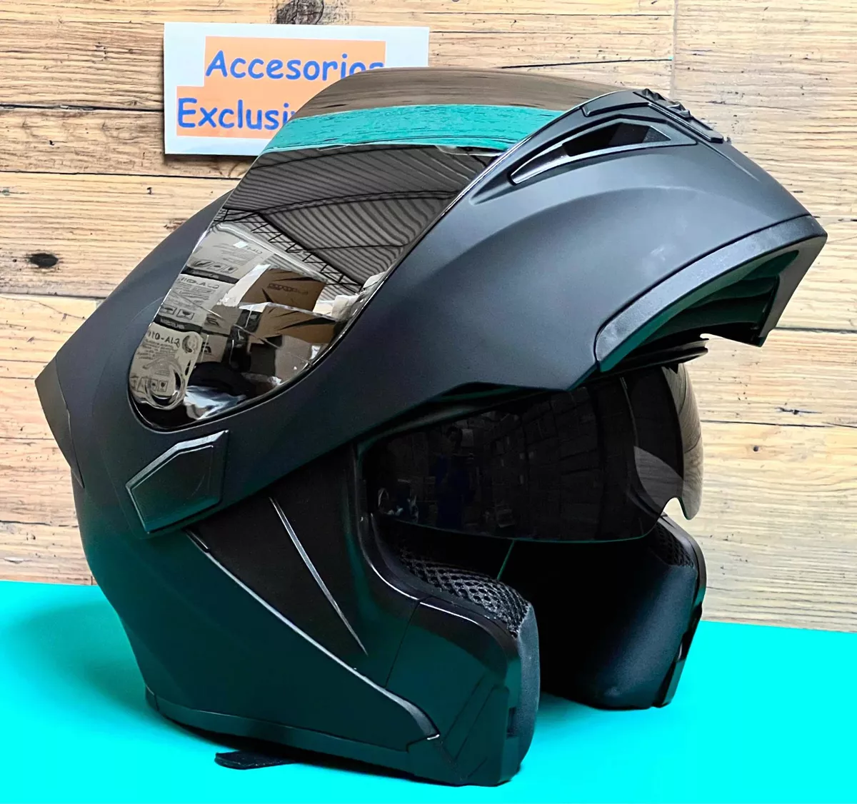 Casco Negro Mate Stop Led Luz Abatible Certificado Pulsar