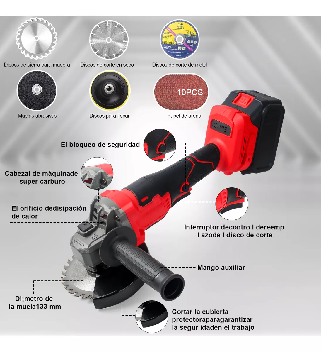 Taladros Inalambrico,esmeril Angular Y Llave Electrica 3pzs