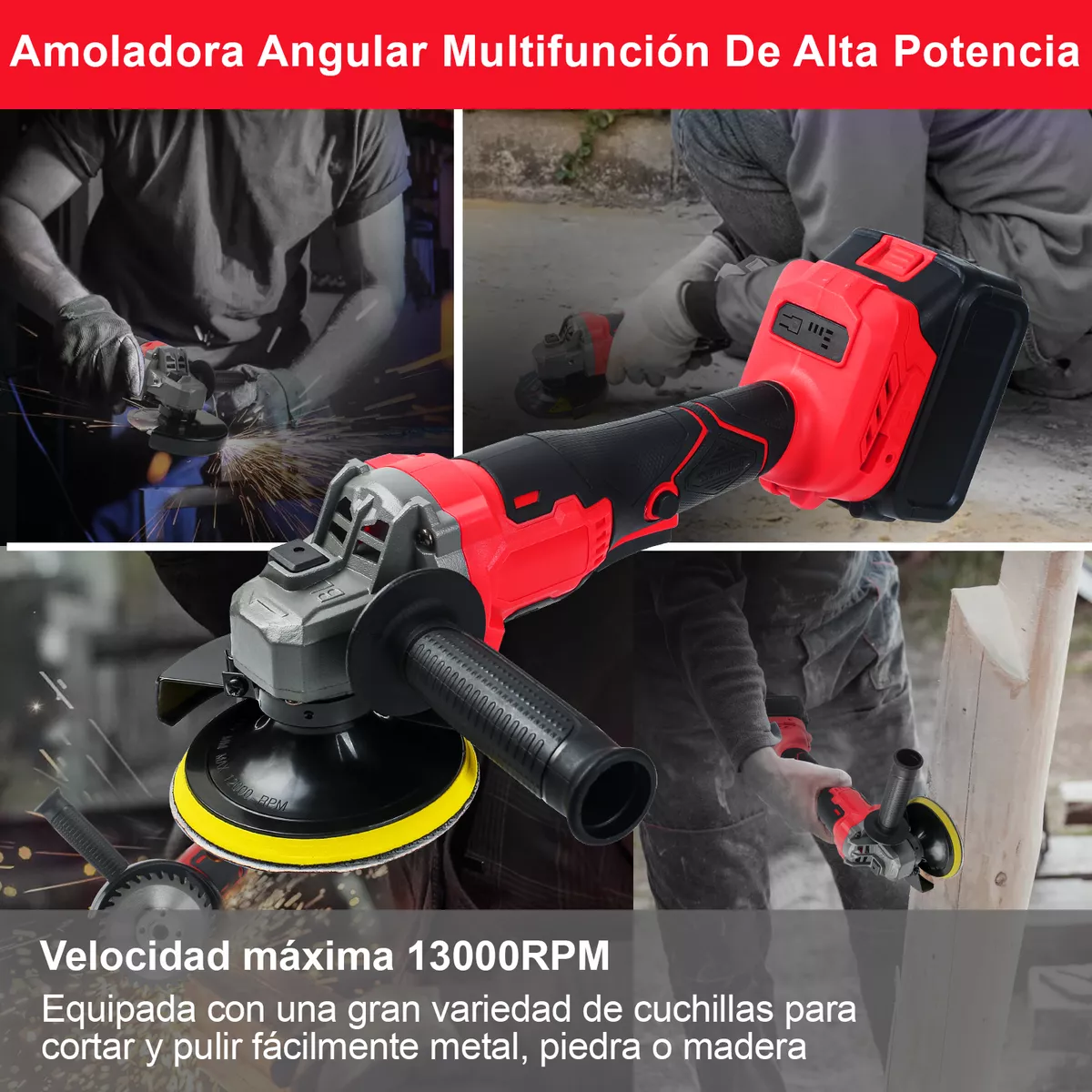 Taladros Inalambrico,esmeril Angular Y Llave Electrica 3pzs