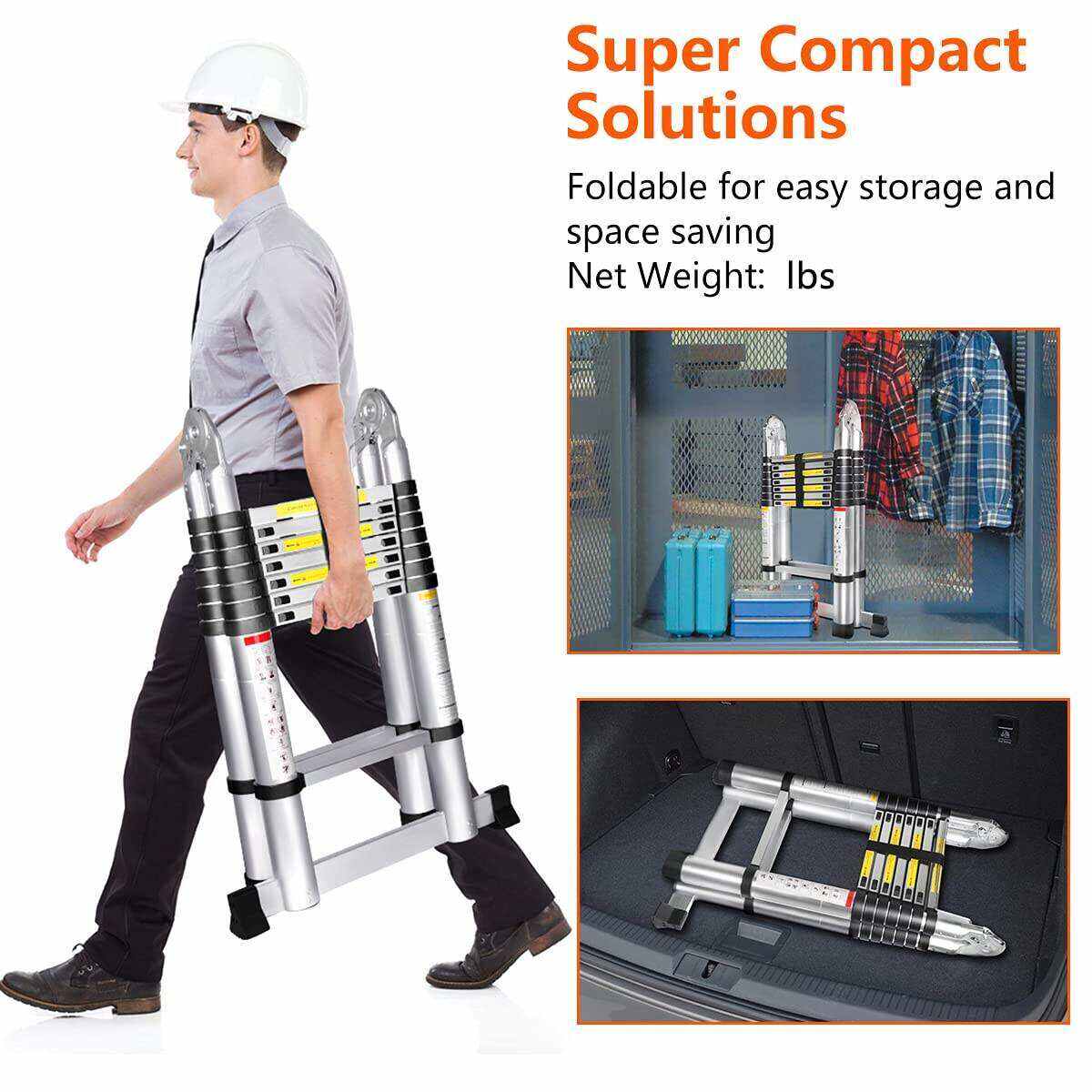 Escalera telescópica plegable portátil multifuncional de aleación de aluminio