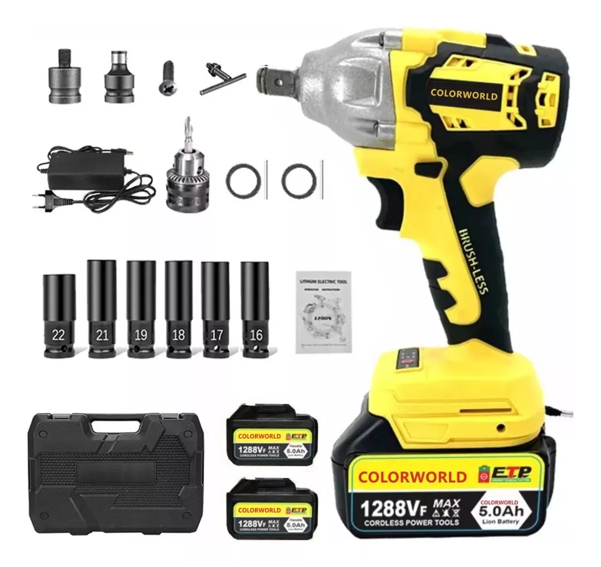 Llave De Impacto 1/2 Inalámbrica Eléctrica Con 2 Baterías