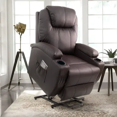 Silla reclinable de piel sintética con función de masaje y calefacción