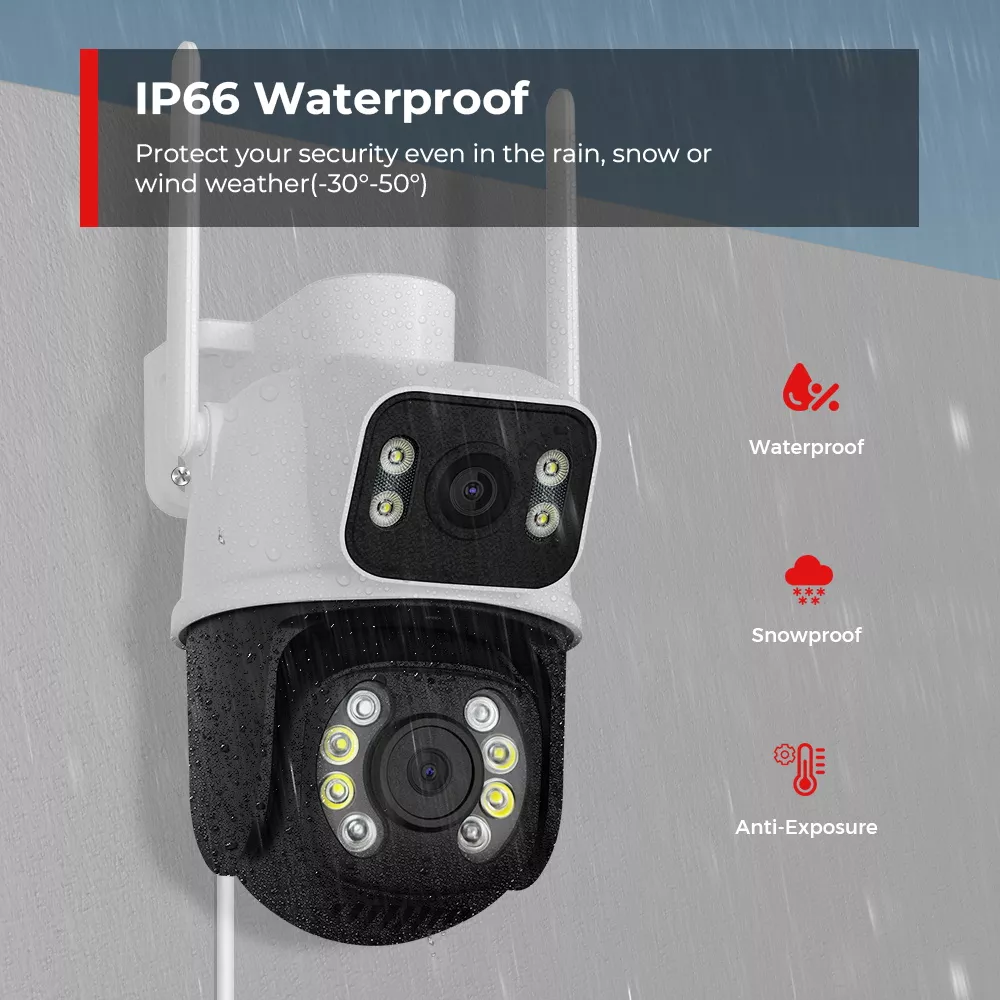 Cámara de Seguridad Inalámbrica ANBERX A8BQ Wireless 8MP Con Visión Nocturna Negro/Blanco