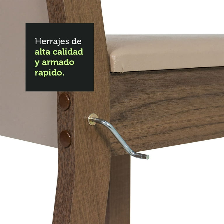 Juego de Comedor Mesa Madesa Bea Tapa de Madera con 4 Sillas Madesa XB045647GX4T