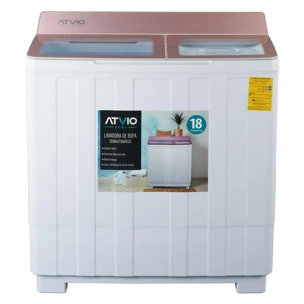 Lavadora Atvio Semiautomática Doble Tina 18 Kg Blanca