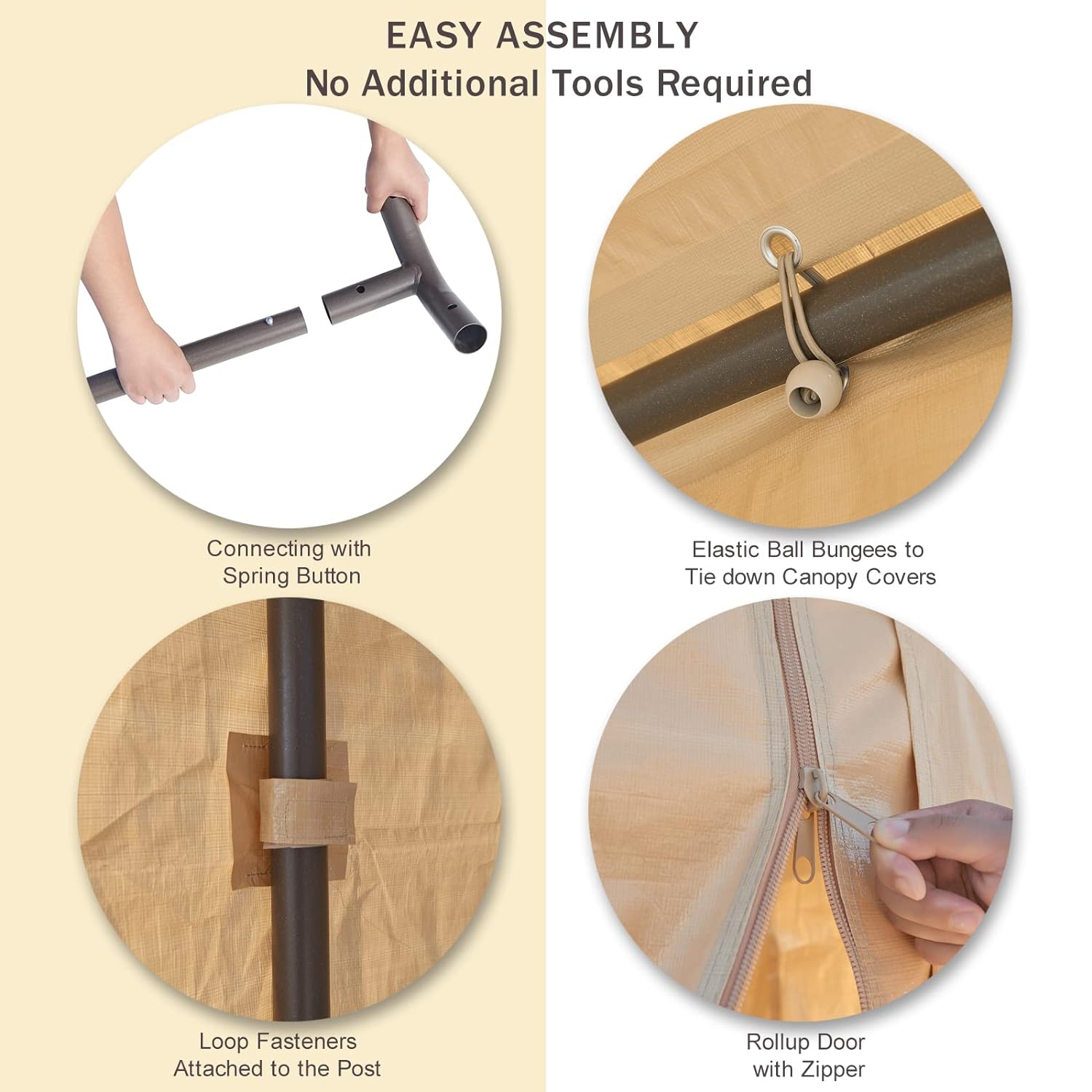 Gardesol Carport, 12'x20' extra grande y resistente con ventanas enrollables ventiladas, garaje portátil con paredes laterales y puertas extraíbles para coche, camión, SUV, toldo para coche con lona para todas las estaciones, color beige