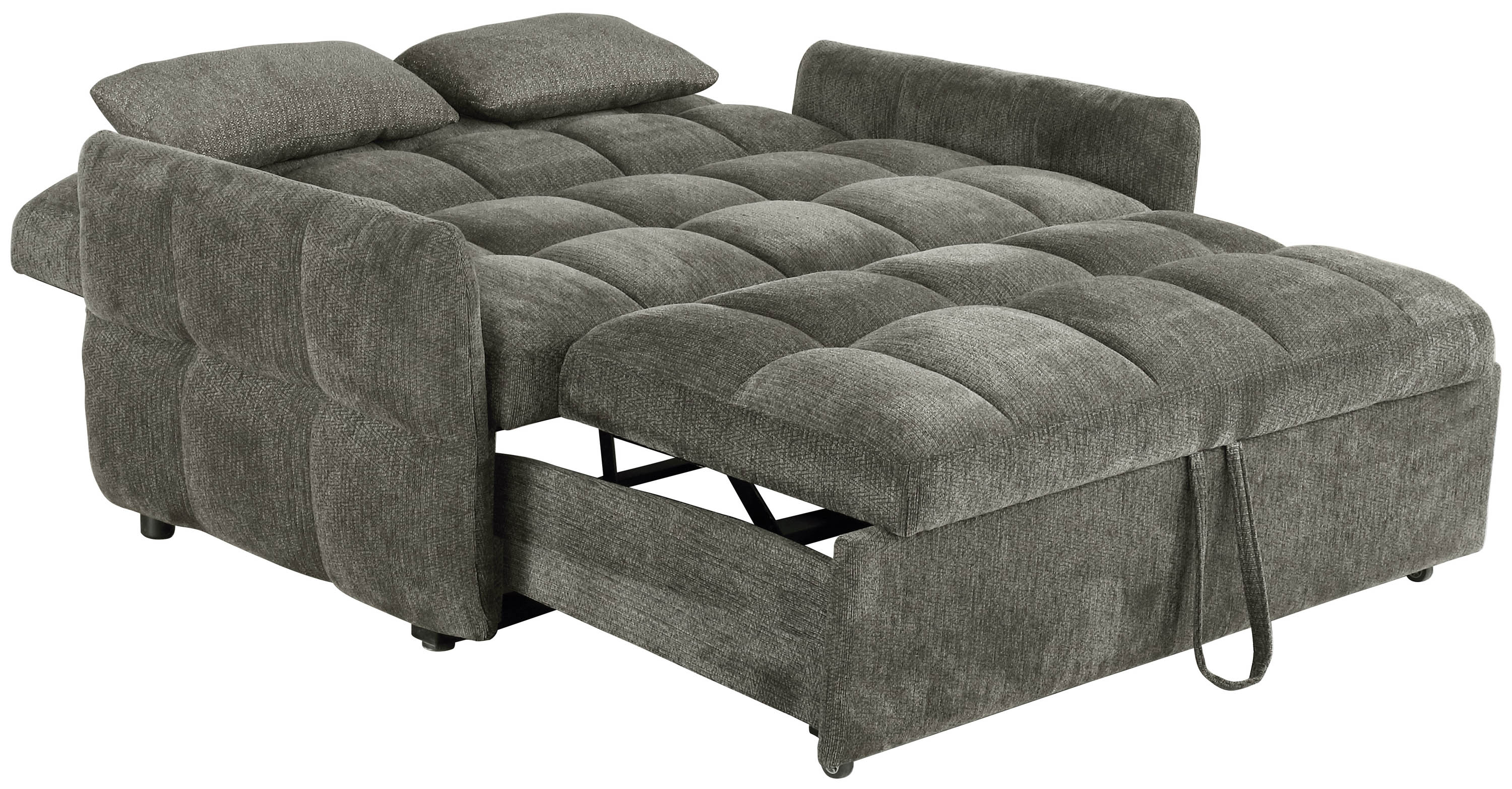 FrostGlen Tufted Cushion Sleeper Sofa Bed Dark Grey