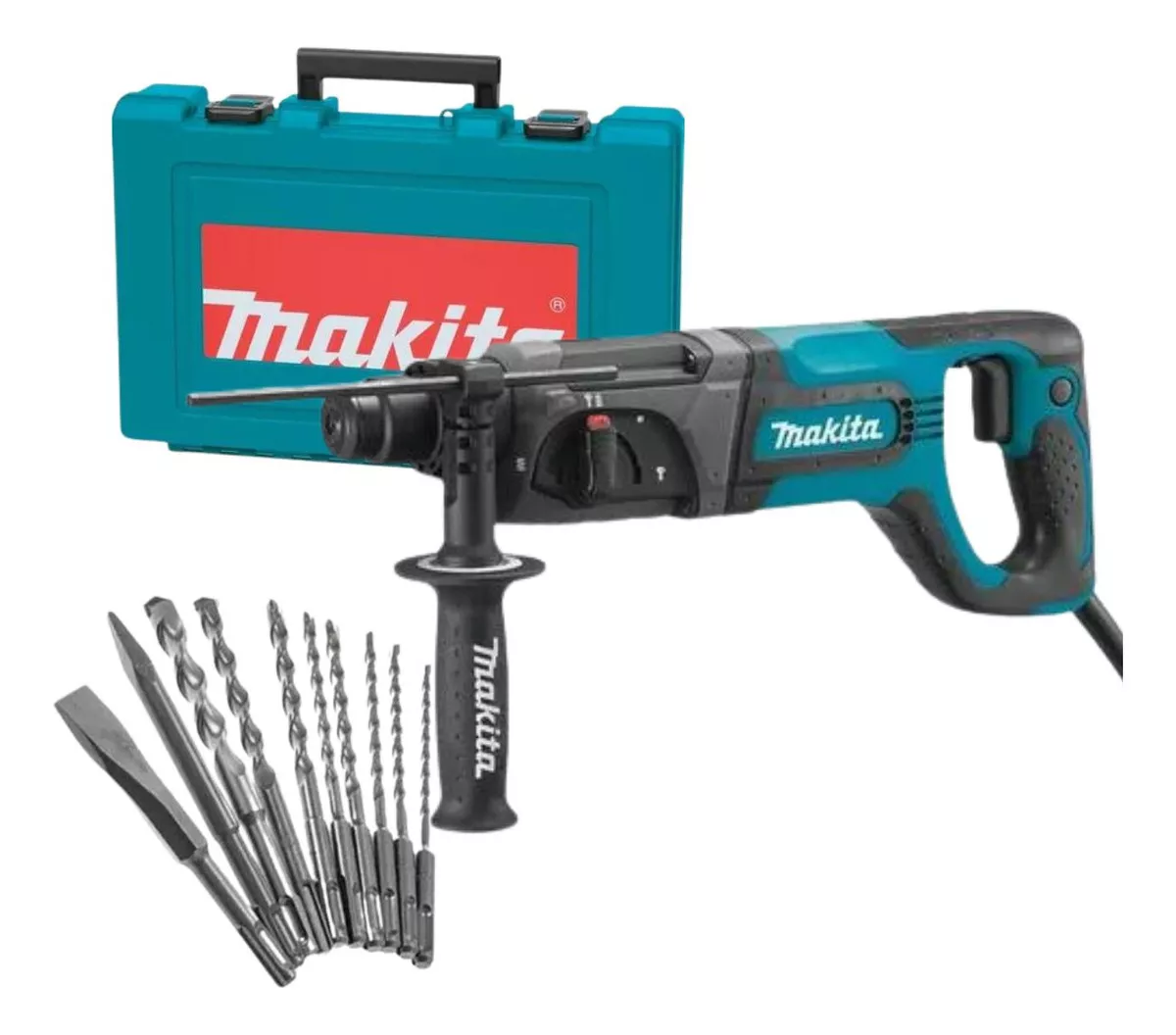 Taladro Rotomartillo Sds 780w Brocas Y Cince Hr2475 Makita Color Turquesa Frecuencia 60 Mhz