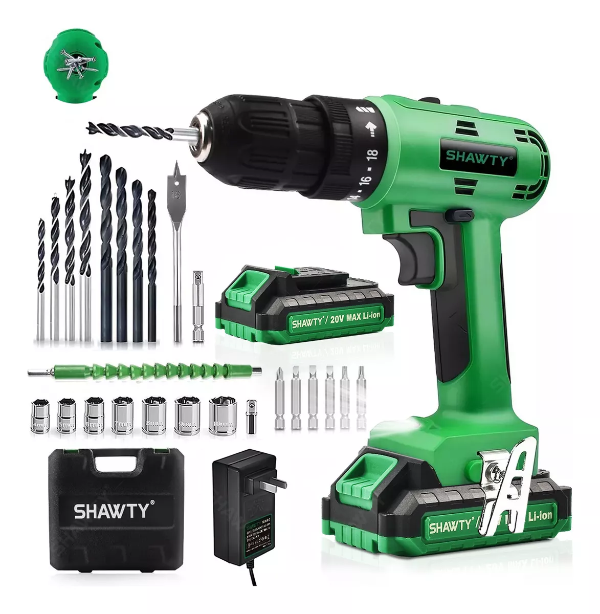 Taladro Inalambrico Atornillador Desatornillardor electrico Shawty S0006 De 110V/220V Color Verde oscuro