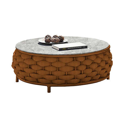 Juego de sofás para exteriores de cuerda trenzada de 4 piezas