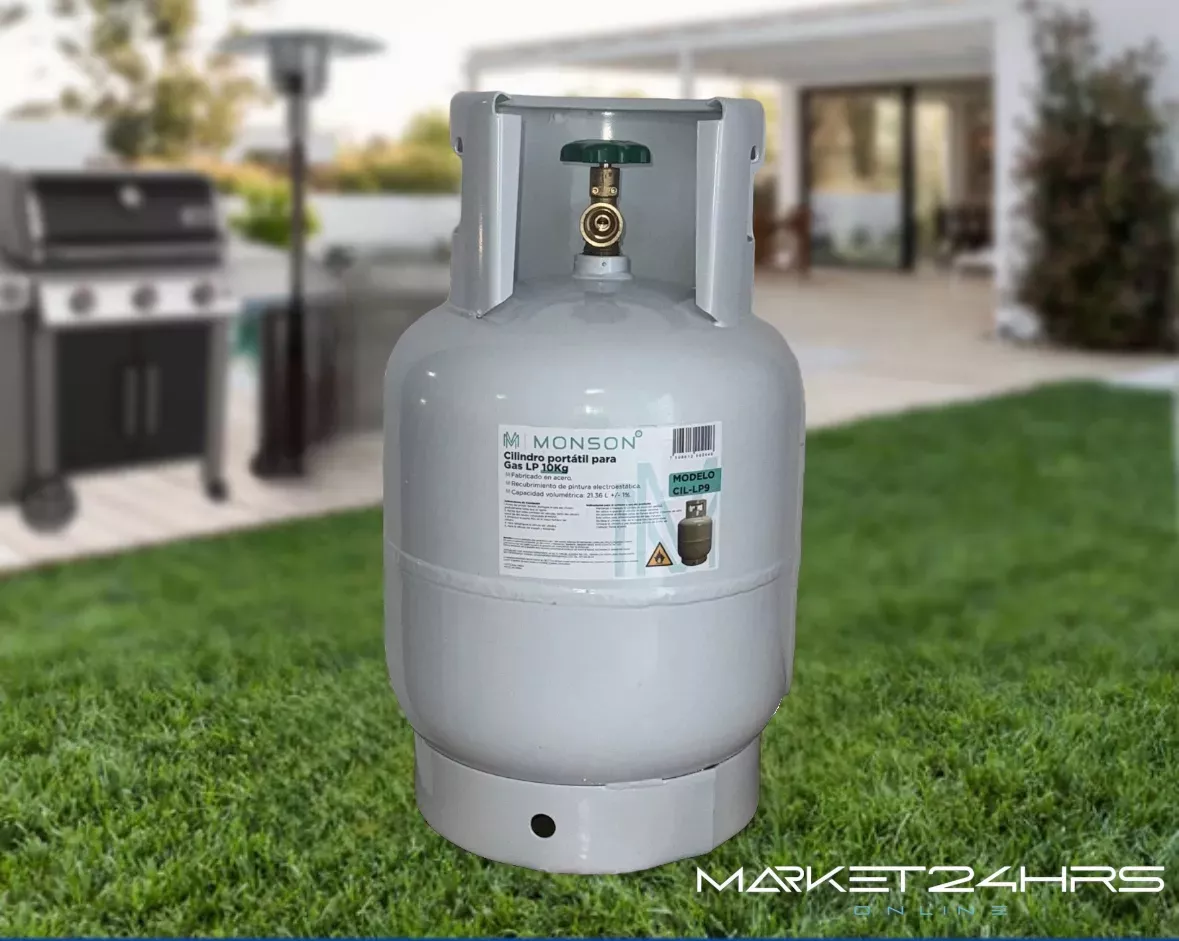 Tanque De Gas Lp 10kg Cilindro Portátil Válvula Qcc Mexicana