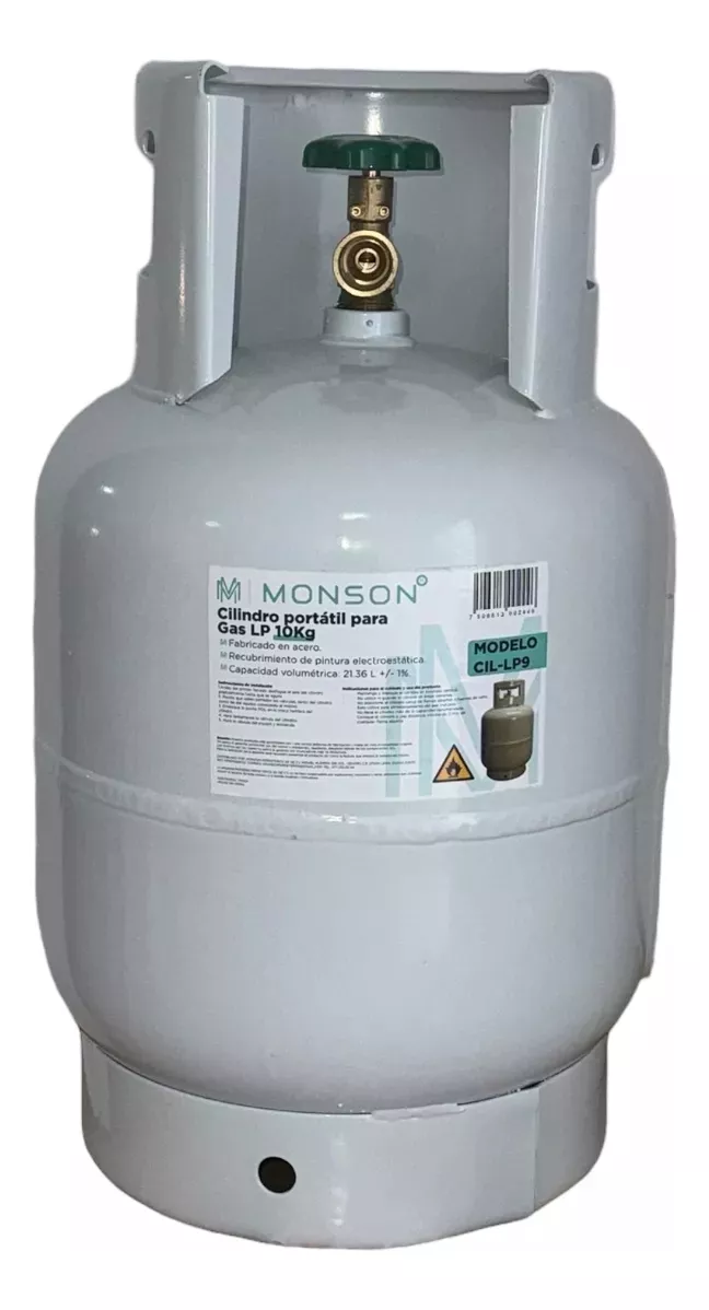 Tanque De Gas Lp 10kg Cilindro Portátil Válvula Qcc Mexicana