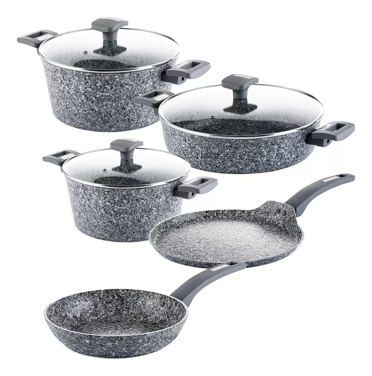 Westinghouse Batería De Cocina Gris Granito De 8 Piezas