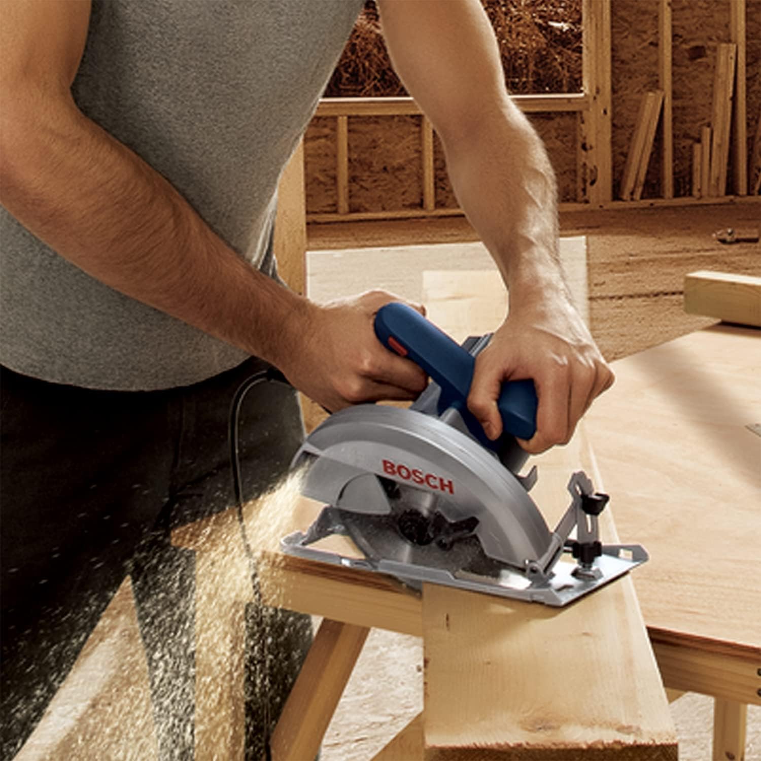 Sierra Circular Bosch GKS 150 1500W 127V 2 Discos y guía