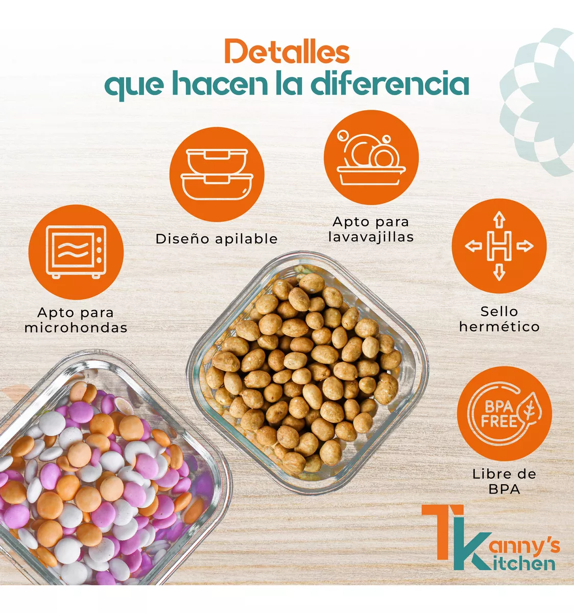 Contenedores Herméticos Vidrio Cristal Guardar Alimentos