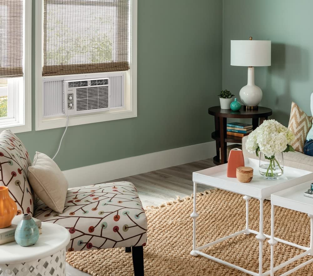 Acondicionador de Aire para habitación montado en Ventana, 5.000 BTU con Control de Temperatura y Filtro Lavable fácil de Limpiar- toallita mágica con nanoesponja