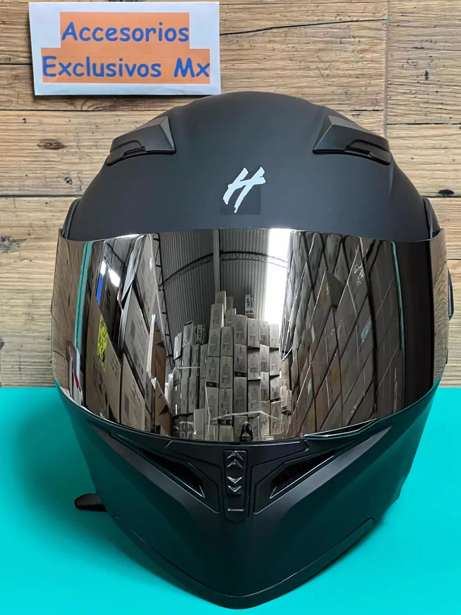 Casco Negro Mate Stop Led Luz Abatible Certificado Pulsar