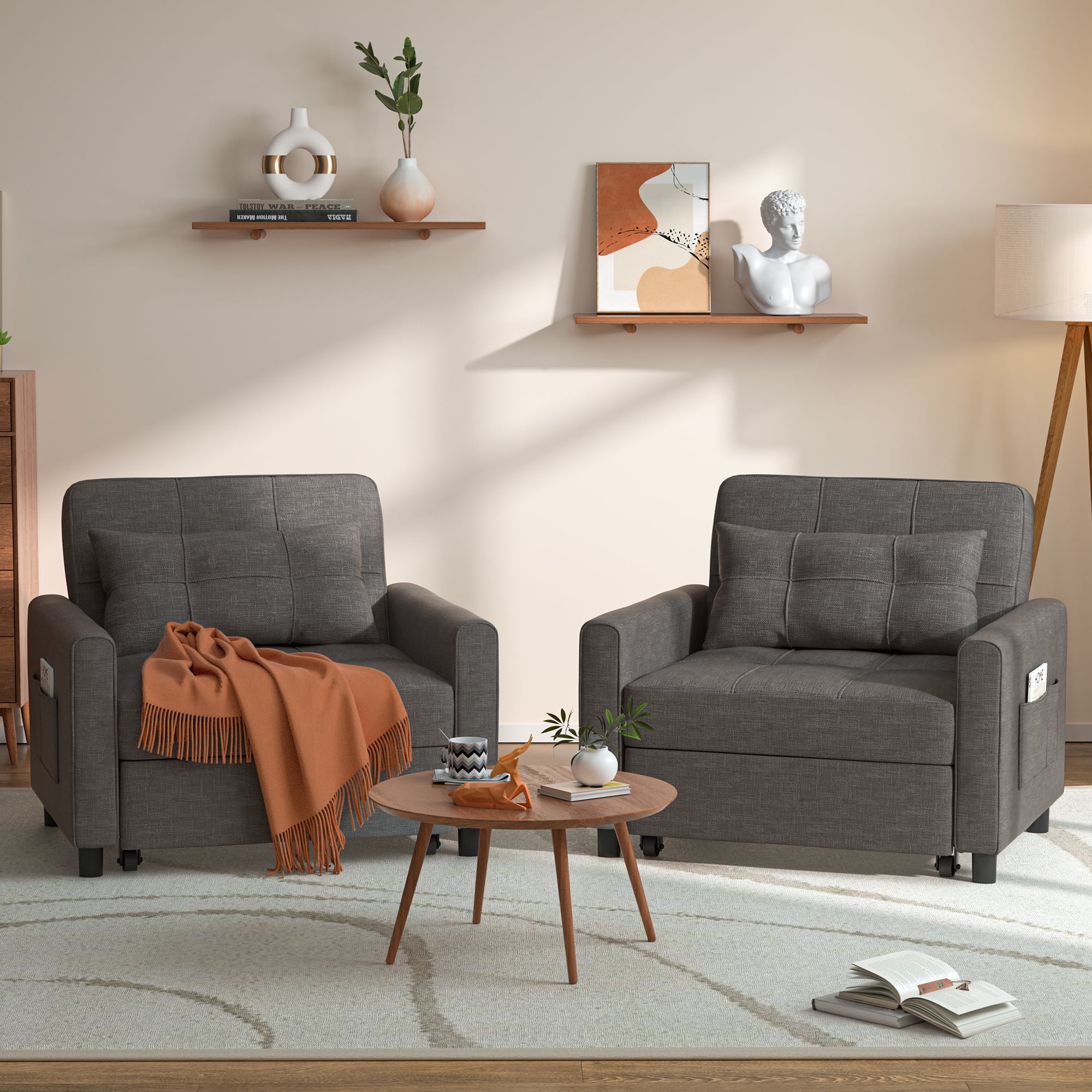 Sofá Cama Silla 3 en 1, Silla Convertible Cama Individual