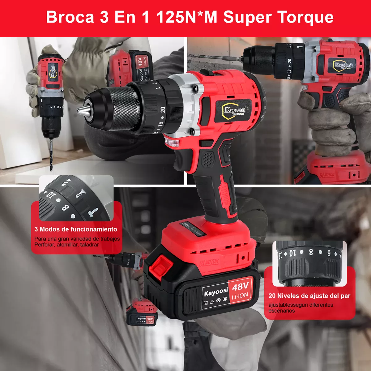 Taladros Inalambrico,esmeril Angular Y Llave Electrica 3pzs