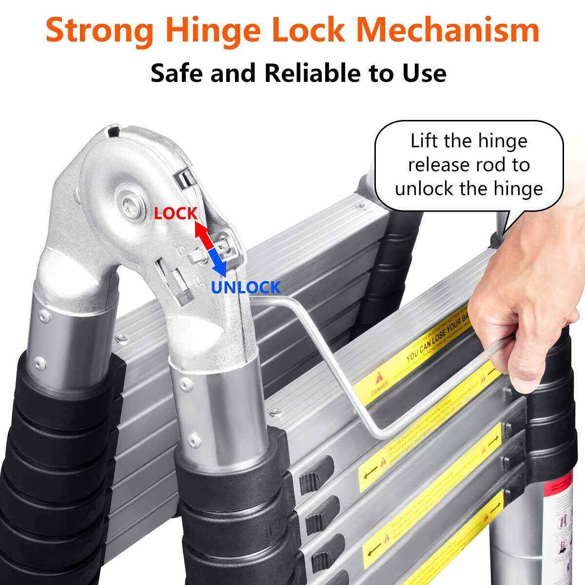 Escalera telescópica plegable portátil multifuncional de aleación de aluminio