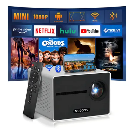Vegoos Yg291 Mini Proyector Portátil Soporta 1080p Proyector Inteligente Con Wifi 6 Y Bluetooth5.1 Android 9.0 Incorporado Pantalla De 170 Pulgadas Compatible Con Ios Android/pc/ps4 Y Ps5