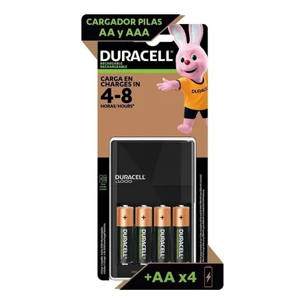 Cargador Pilas Recargables Duracell Cef-7 Aa Aaa C 4' Aa Baterías