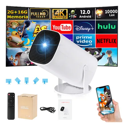 Proyector Isinbox P30 Pro Mini Led 1080p Android 12 Wifi Bluetooth Blanco