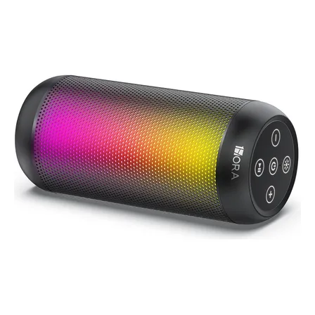 Bocina Bluetooth Speaker 1hora Boc242, Subwoofer Altavoz Inalámbrico Portátil Con Rgb, Carga Tipo C, Usb/tf/aux Color Negro