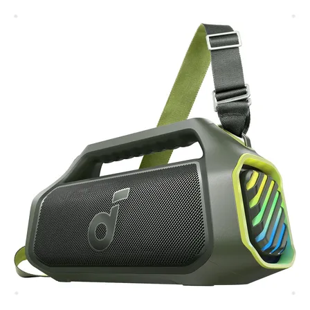 Bocina Soundcore Boom 2 Plus Portátil Bluetooth, Inalámbrico, Bajos Potentes De 140w, Tecnología Bassup, 20 Horas De Reproducción, Impermeable Ipx7, Flotante, Partycast 2.0, Carga Rápida, Color Verde