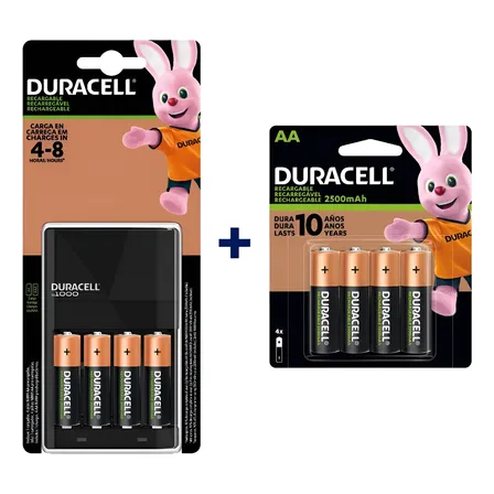 Cargador De Pilas Duracell Recargables Con 8 Baterías Aa