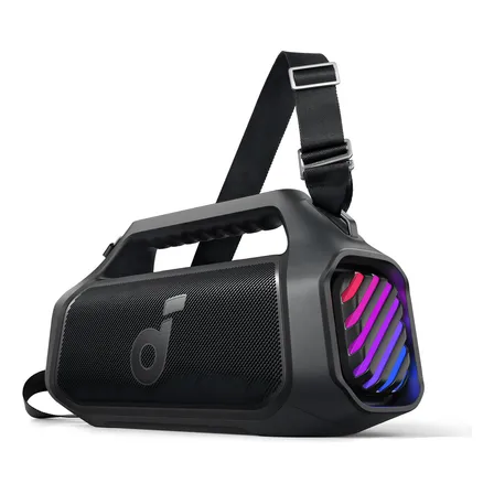 Bocina Soundcore Boom 2 Plus Portátil Bluetooth, Inalámbrico, Bajos Potentes De 140w, Tecnología Bassup, 20 Horas De Reproducción, Impermeable Ipx7, Flotante, Partycast 2.0, Carga Rápida, Color Negro