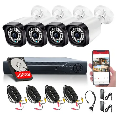 Kit De Cámaras De Seguridad 2mp 4 Cámaras Disco 500gb Boeroy Tzb36