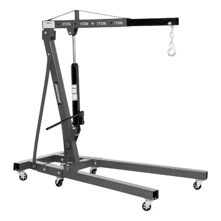 Pluma Hidráulica Kingsman 2 Toneladas Para Motores Plegable, Taller, Garage O Almacén, Con Brazo Extensible Hasta 154.5 Cm Y Altura Máxima De 233 Cm. Incluye Ruedas Para Fácil Transporte