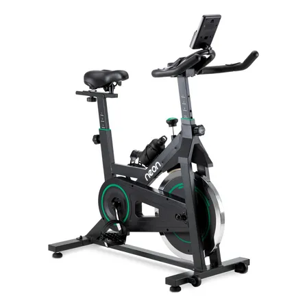 Bicicleta Fija Neon Spinning Pro 15 Kg Estática Cardio Ejercicio En Casa Transmisión De Correa Frenos De Ficción Color Negro