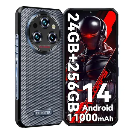 Smartphone Oukitel Wp35s 246+18 Gb Ram 256gb Rom 11000 Mah Android 14 Dual Sim Resistente Celular Nfc/otg/gps/frigerprint Color Gris