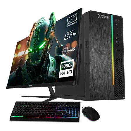 Xtreme Pc Gaming Computadora Intel Core I5 12400 16gb Ssd 500gb Monitor 23.8 75hz Wifi Black
