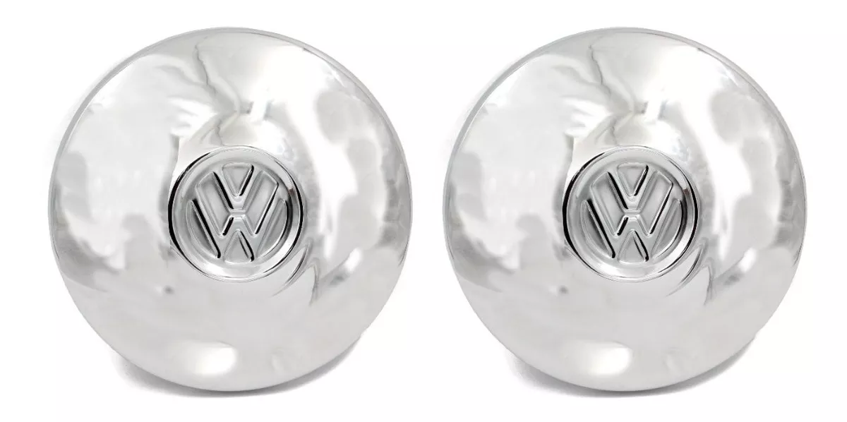 Par Tapones Copas Polveras Planos Vw Vocho Sedan Cromado
