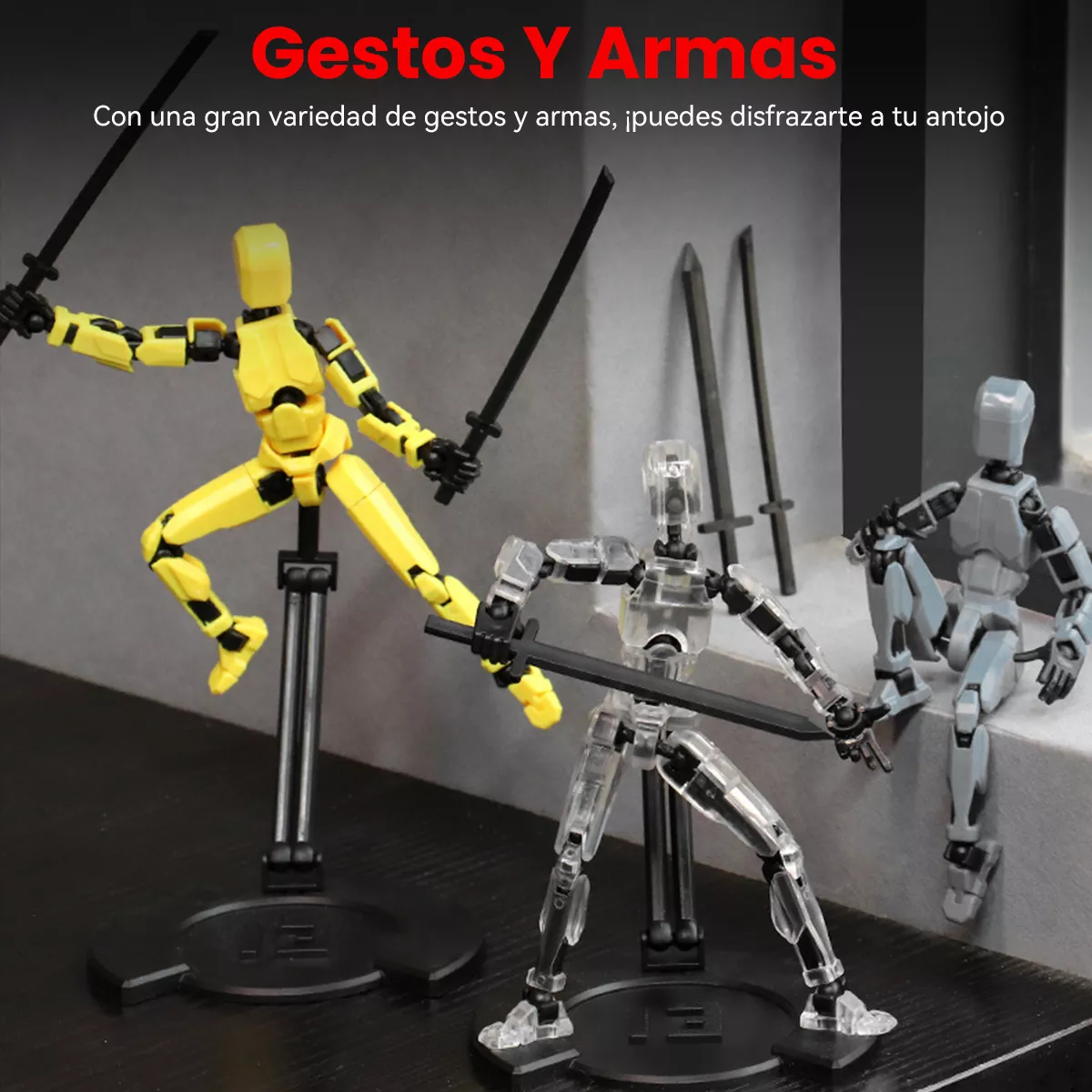 5 Piezas Robot Móvil Multiarticulado Impreso En 3d Juguetes