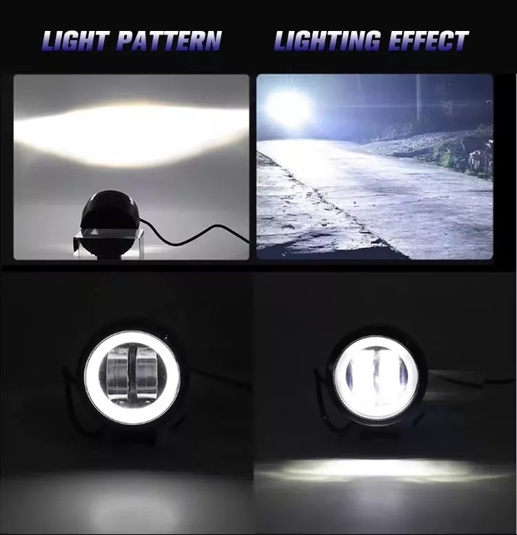 Par Faros Ojos De Ángel 4'' Faro Niebla Luz Blanca Auto Moto